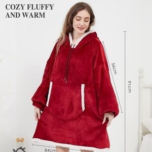 Viviland Brick Red Sweatshirt Sherpa Blanket NEW!